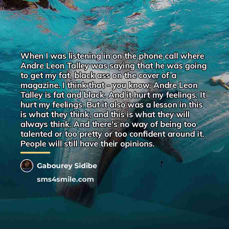 “When I was listening in on the phone call where…” quote by Gabourey Sidibe
