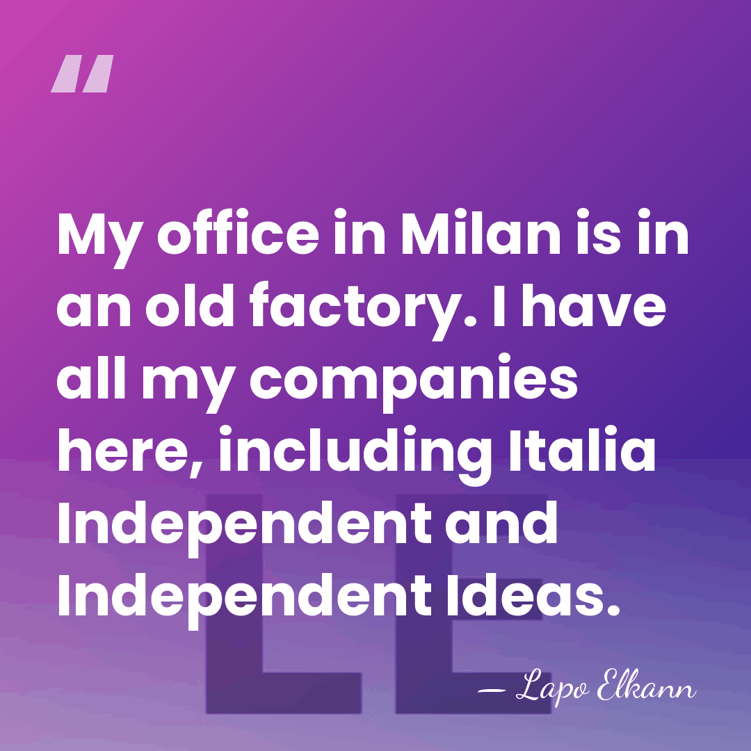 My office in Milan is in an old factory. I have all&hellip; - Lapo Elkann
