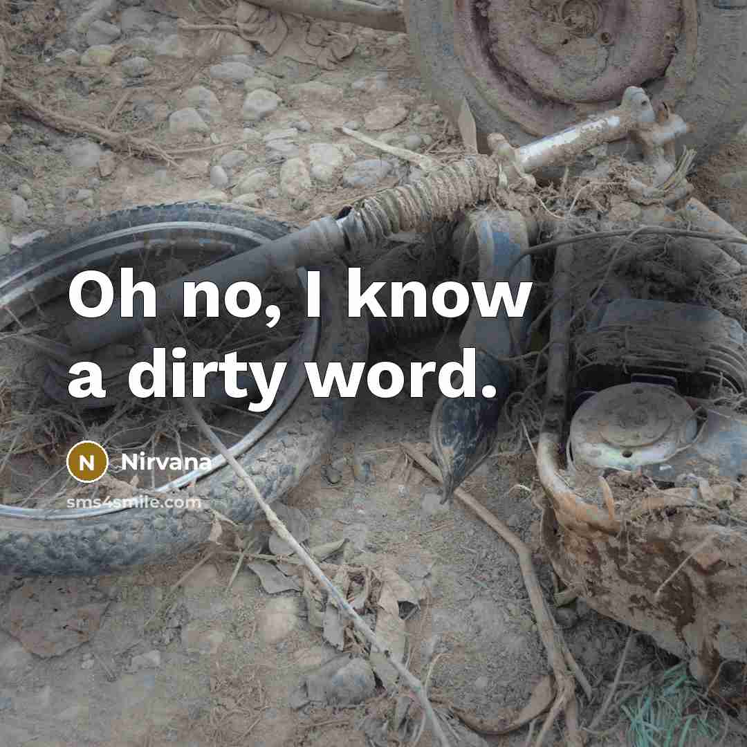 “Oh no, I know a dirty word.” quote by Nirvana