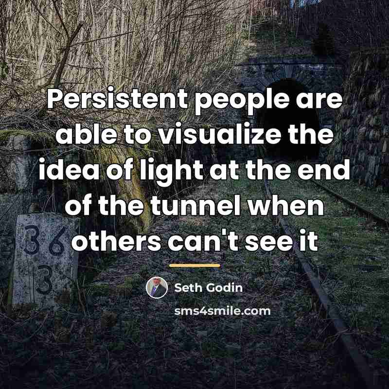 “Persistent people are able to visualize the idea of light…” quote by Seth Godin