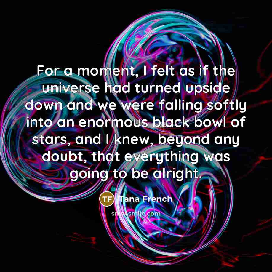 “For a moment, I felt as if the universe had…” quote by Tana French