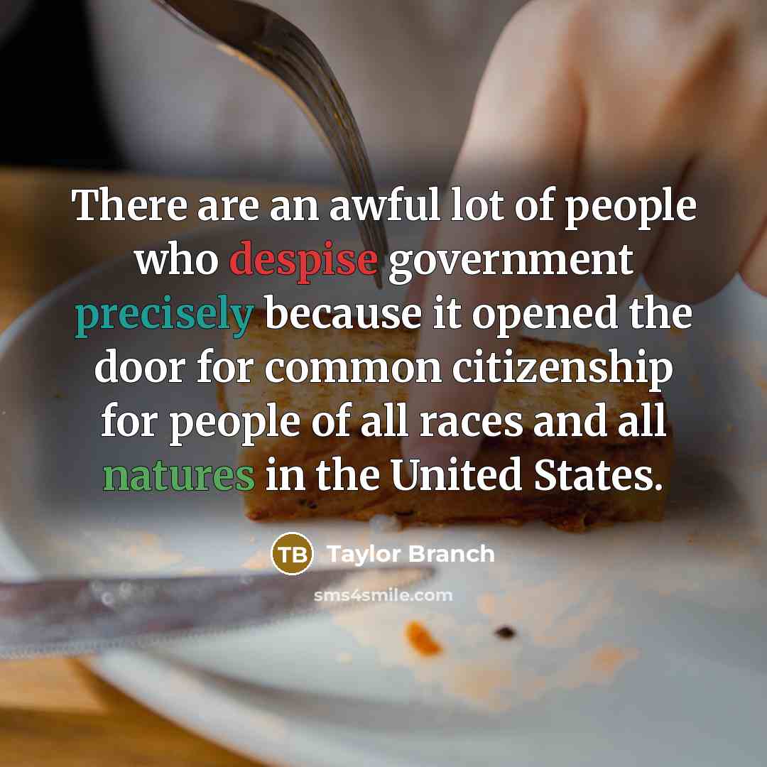 “There are an awful lot of people who despise government…” quote by Taylor Branch