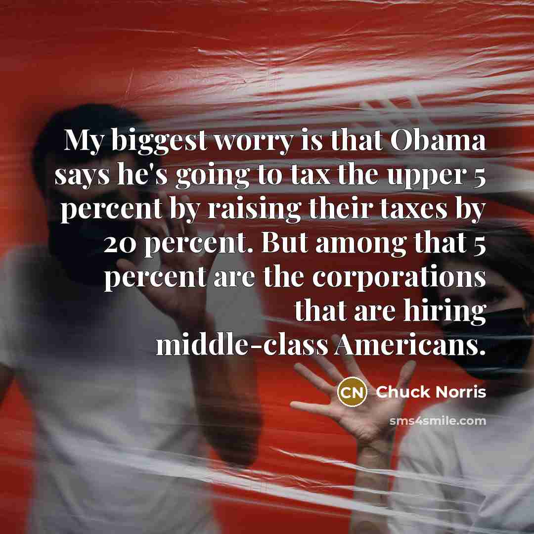 “My biggest worry is that Obama says he's going to…” quote by Chuck Norris