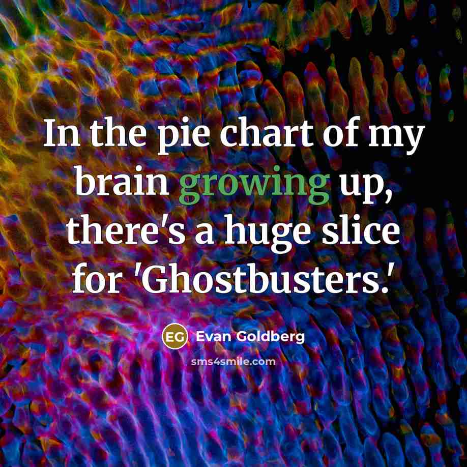 “In the pie chart of my brain growing up, there's…” quote by Evan Goldberg