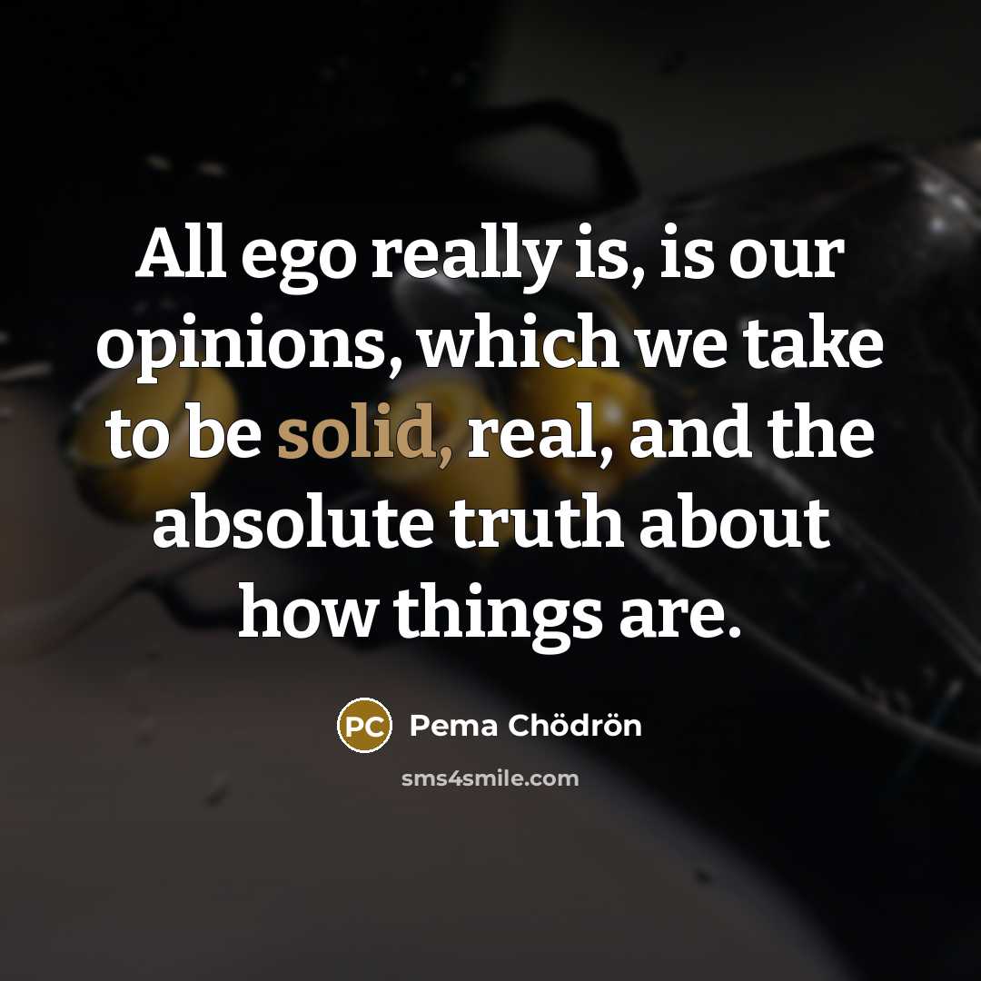 “All ego really is, is our opinions, which we take…” quote by Pema Chodron