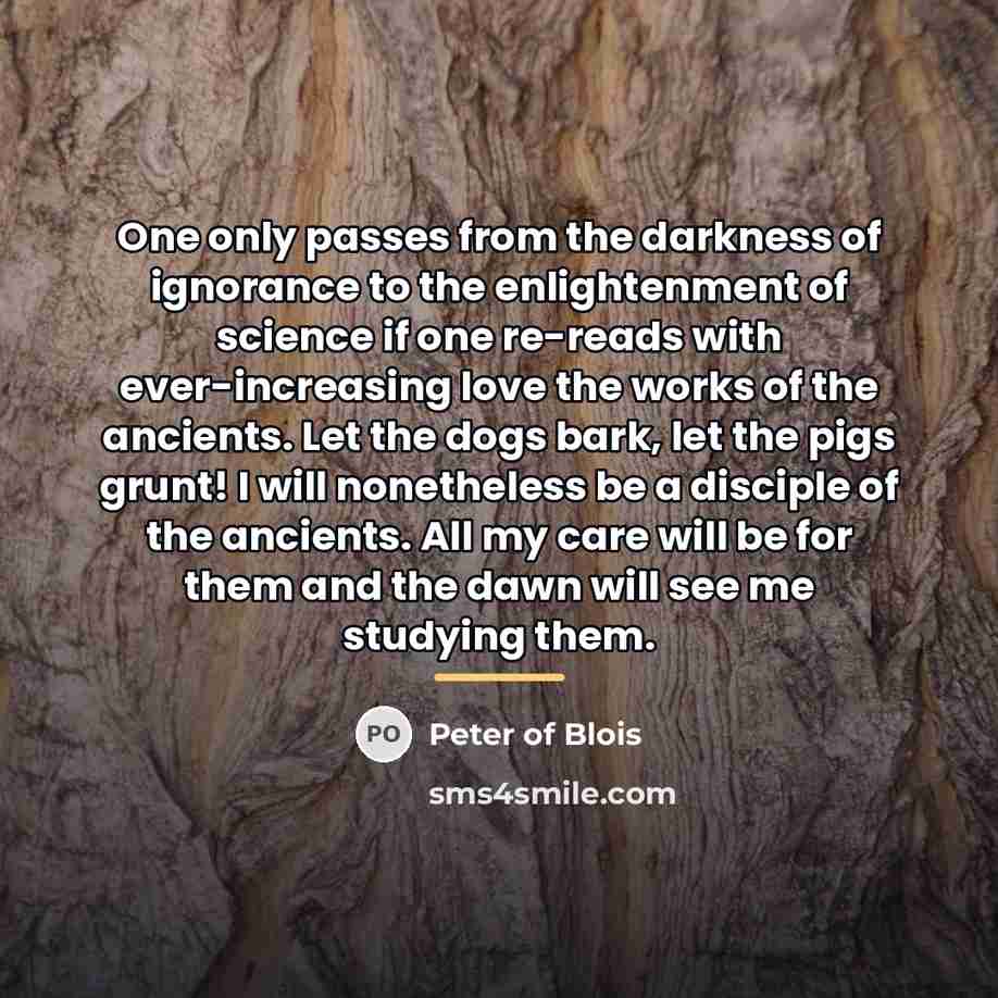 “One only passes from the darkness of ignorance to the…” quote by Peter of Blois