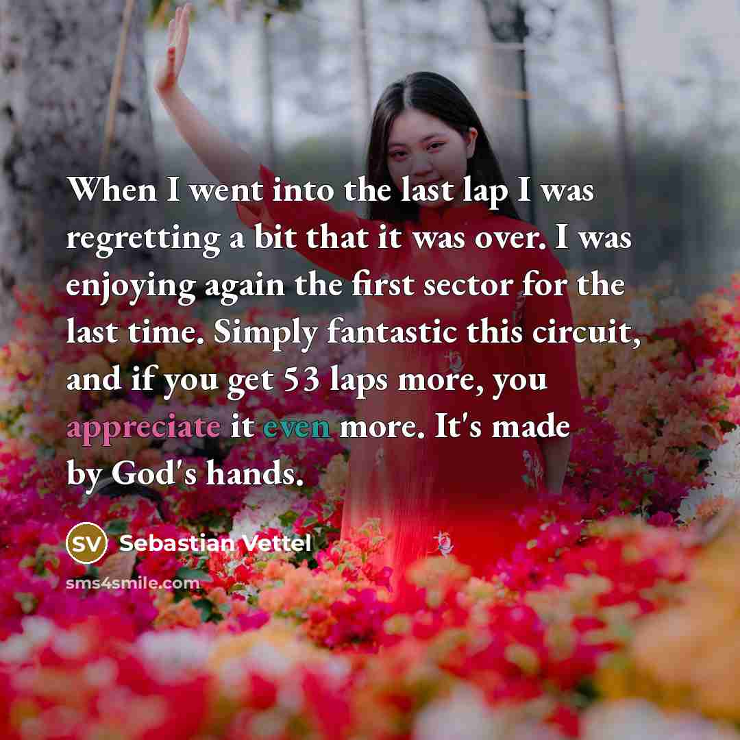 “When I went into the last lap I was regretting…” quote by Sebastian Vettel