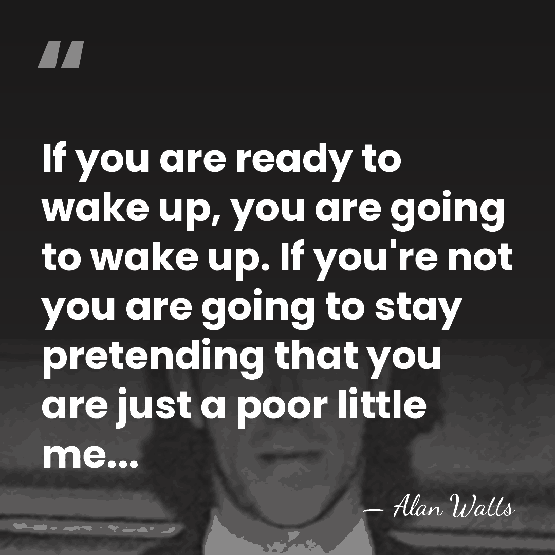 If you are ready to wake up, you are going to wake&hellip; - Alan Watts