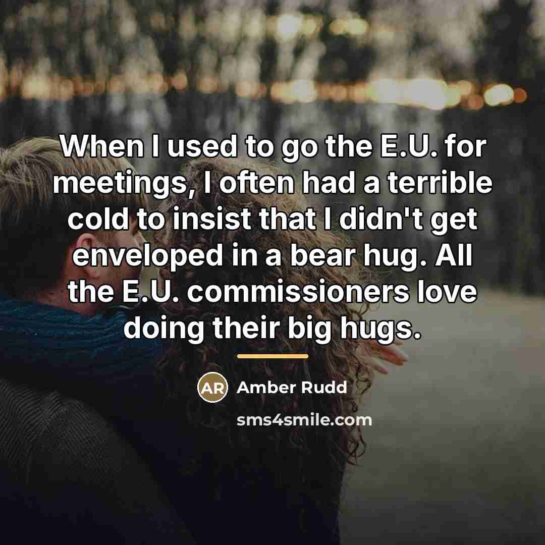 “When I used to go the E.U. for meetings, I…” quote by Amber Rudd
