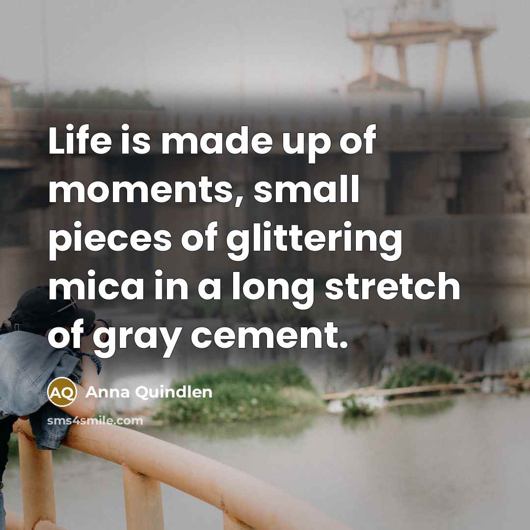 “Life is made up of moments, small pieces of glittering…” quote by Anna Quindlen