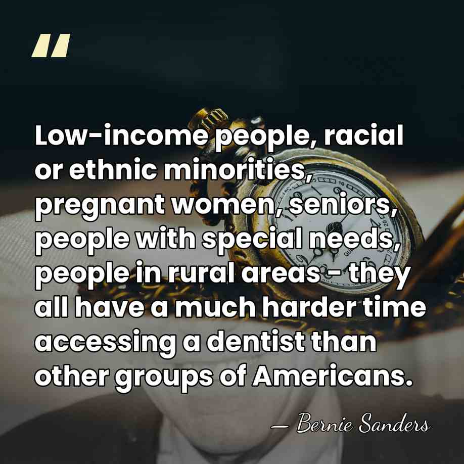 Low-income people, racial or ethnic minorities, pregnant women, seniors, people with special&hellip; - Bernie Sanders