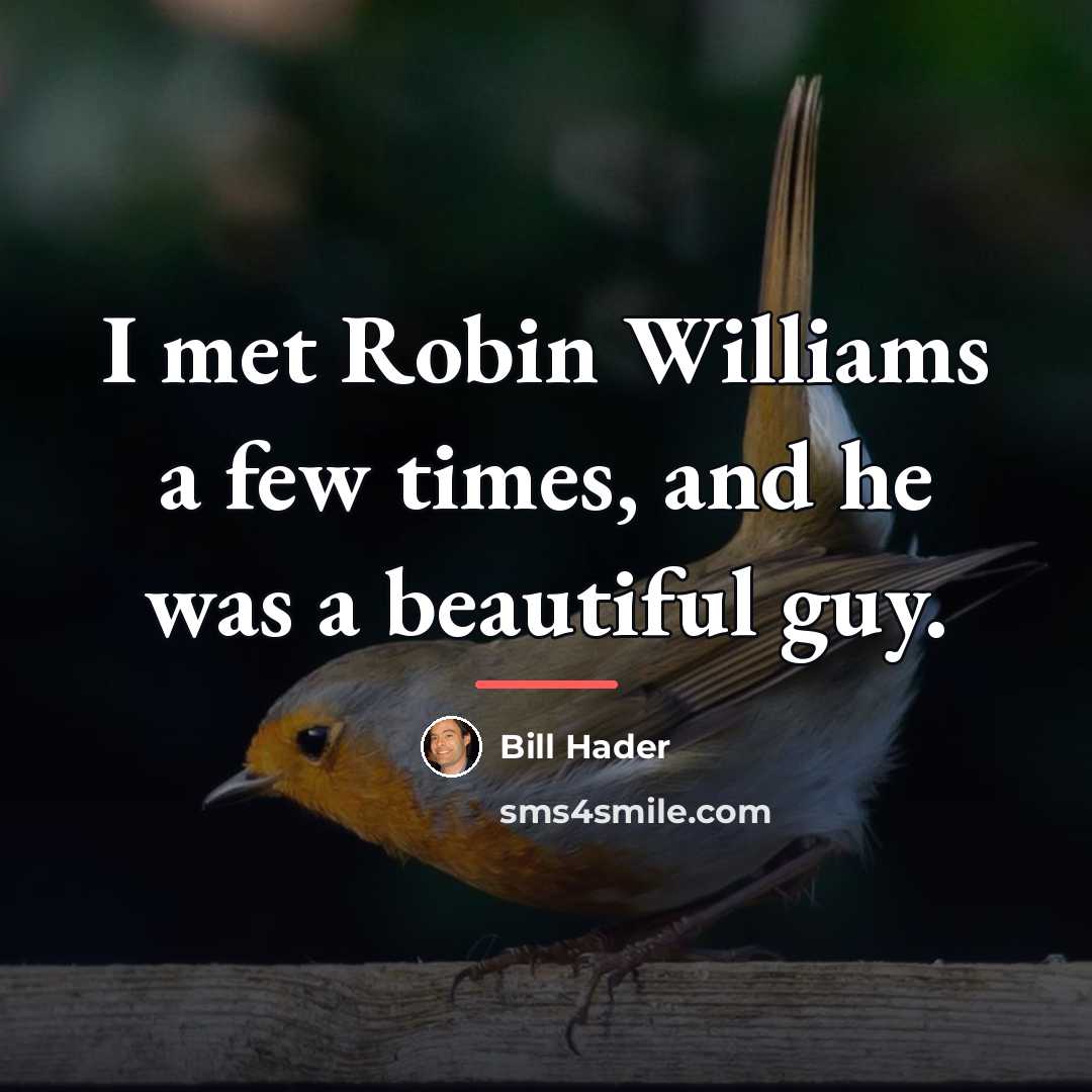 “I met Robin Williams a few times, and he was…” quote by Bill Hader