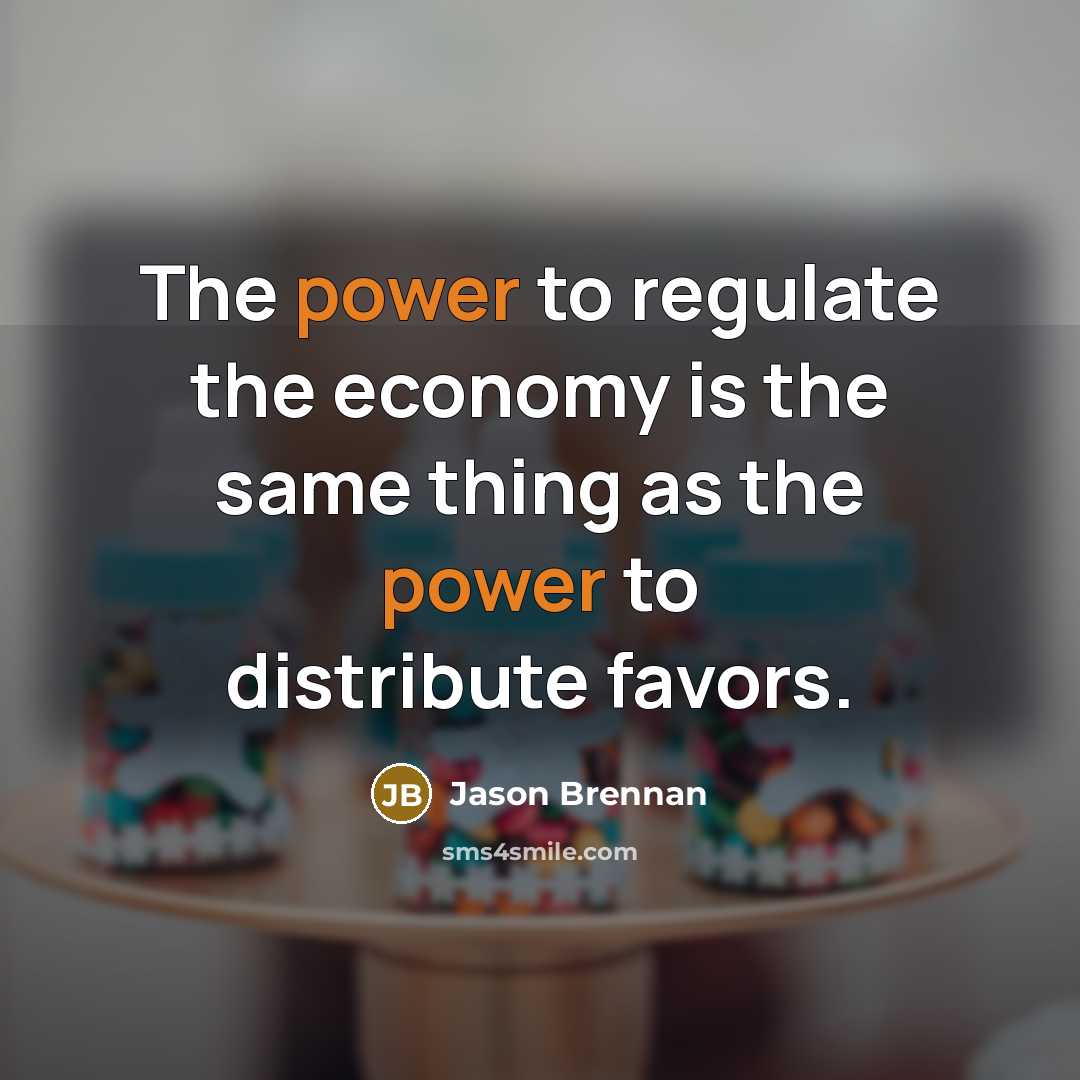 “The power to regulate the economy is the same thing…” quote by Jason Brennan