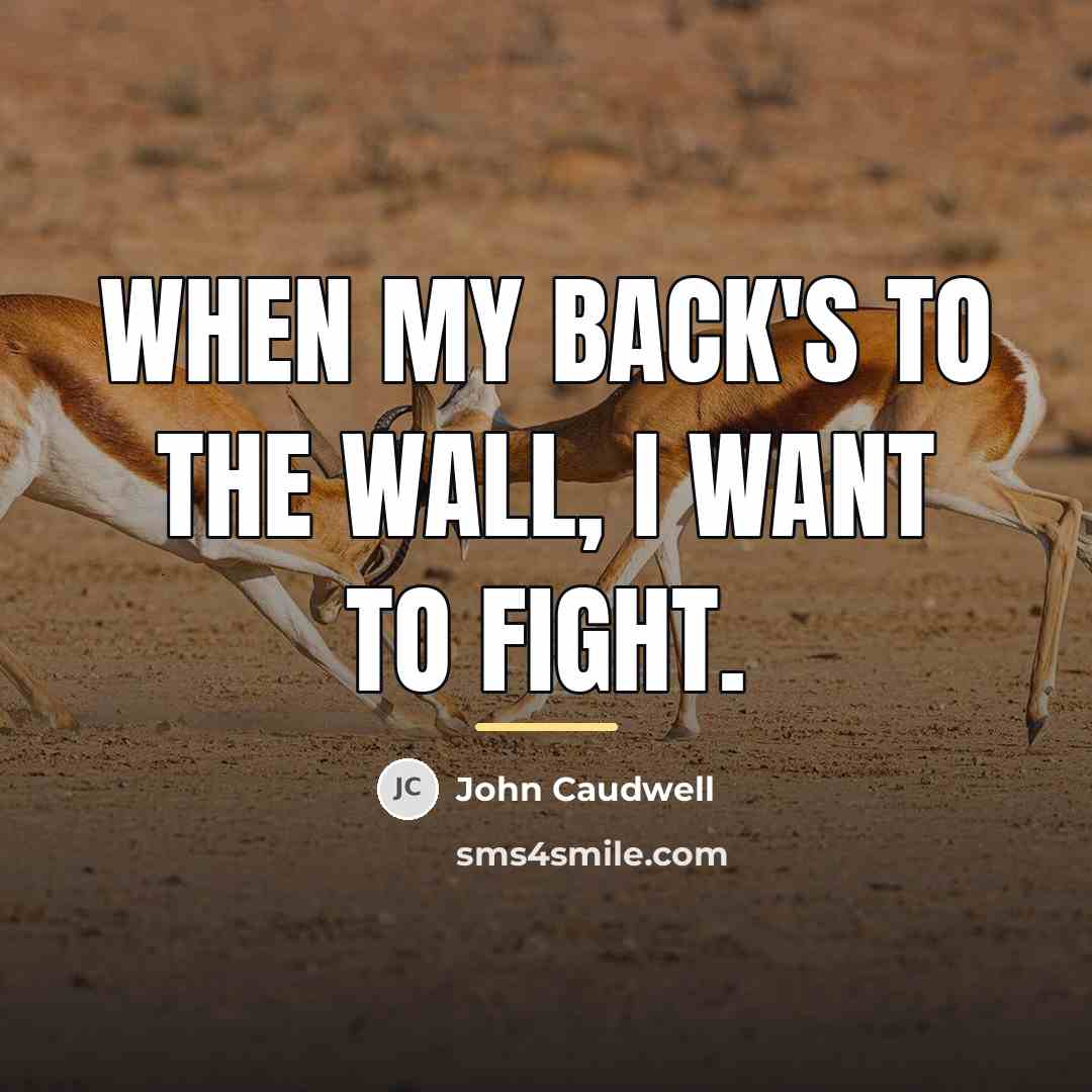 “When my back's to the wall, I want to fight.…” quote by John Caudwell