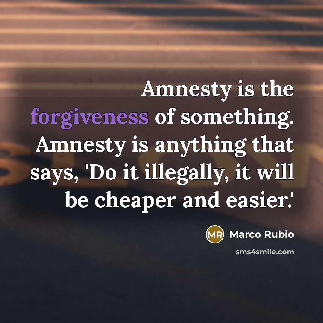 “Amnesty is the forgiveness of something. Amnesty is anything that…” quote by Marco Rubio