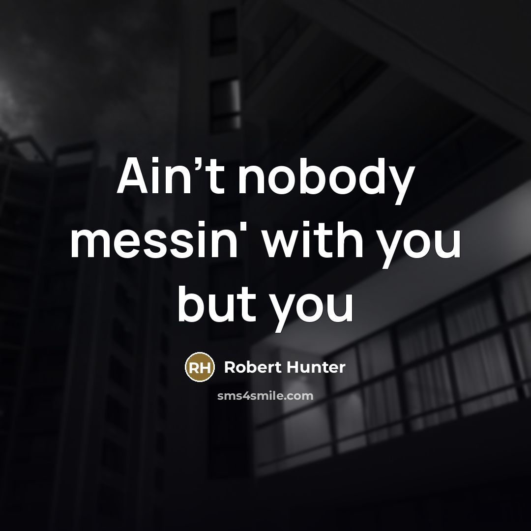 “Ain't nobody messin' with you but you…” quote by Robert Hunter