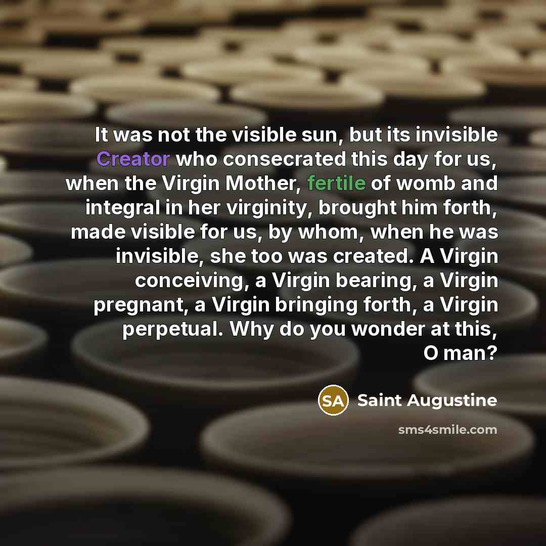 “It was not the visible sun, but its invisible Creator…” quote by Saint Augustine