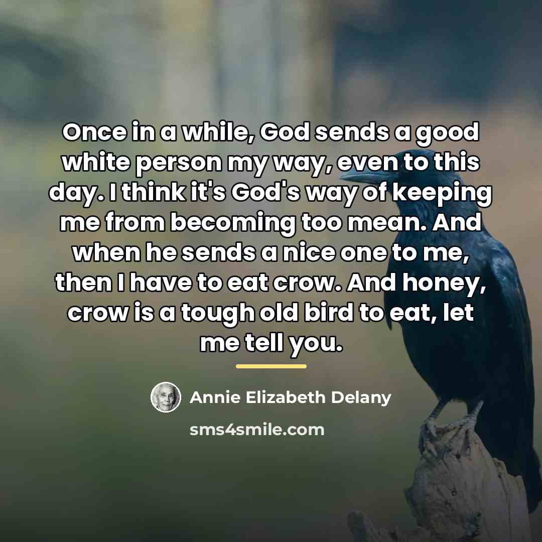 “Once in a while, God sends a good white person…” quote by Annie Elizabeth Delany