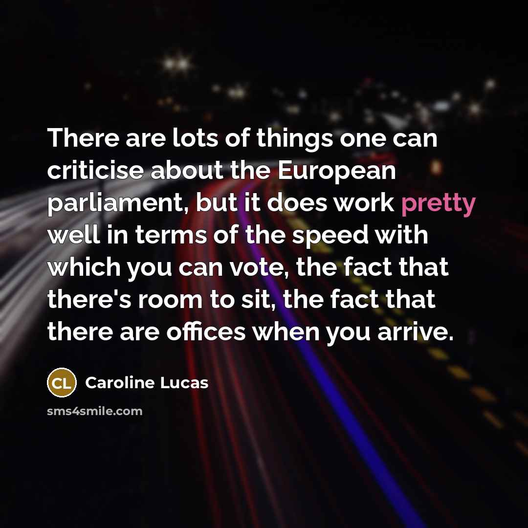 “There are lots of things one can criticise about the…” quote by Caroline Lucas