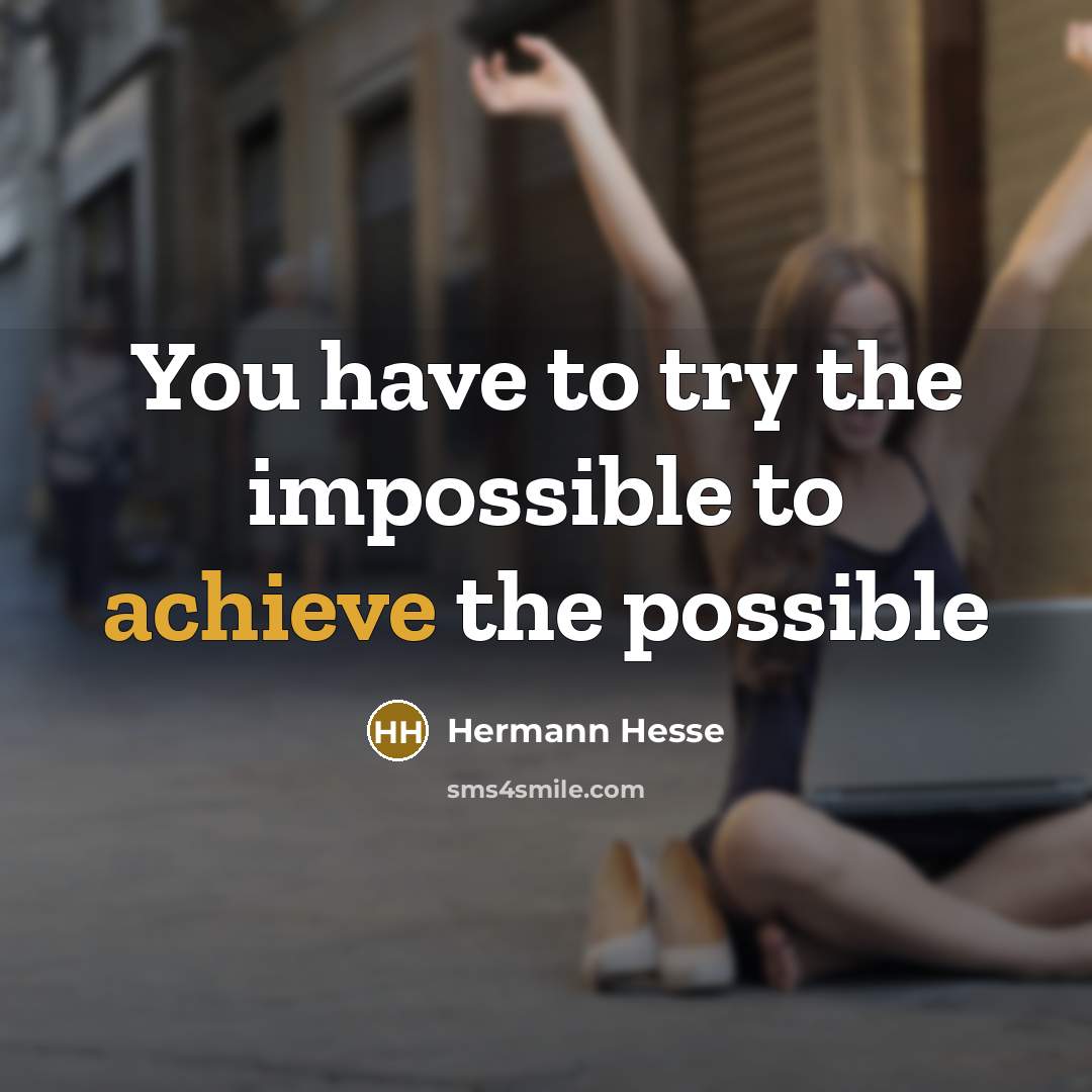 “You have to try the impossible to achieve the possible…” quote by Hermann Hesse