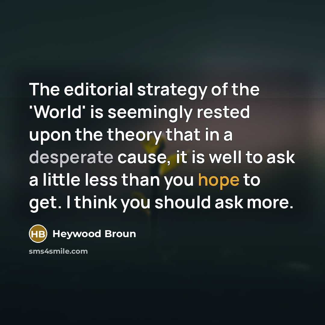 “The editorial strategy of the 'World' is seemingly rested upon…” quote by Heywood Broun
