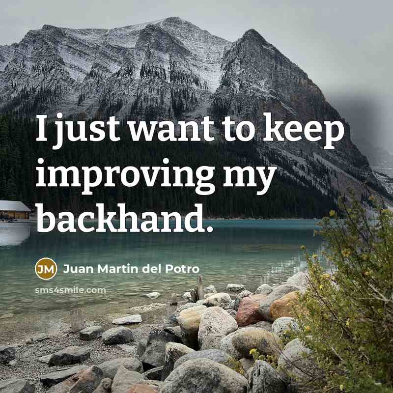 “I just want to keep improving my backhand.…” quote by Juan Martin del Potro