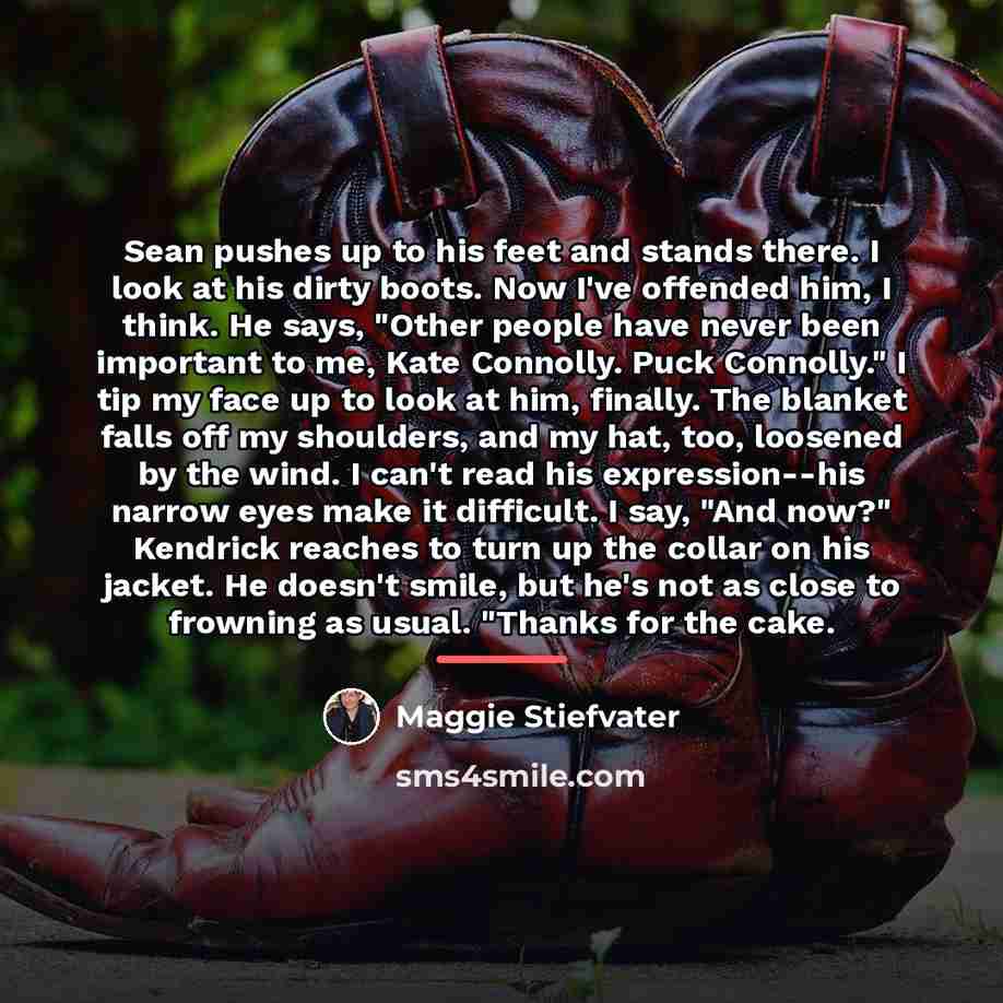 “Sean pushes up to his feet and stands there. I…” quote by Maggie Stiefvater