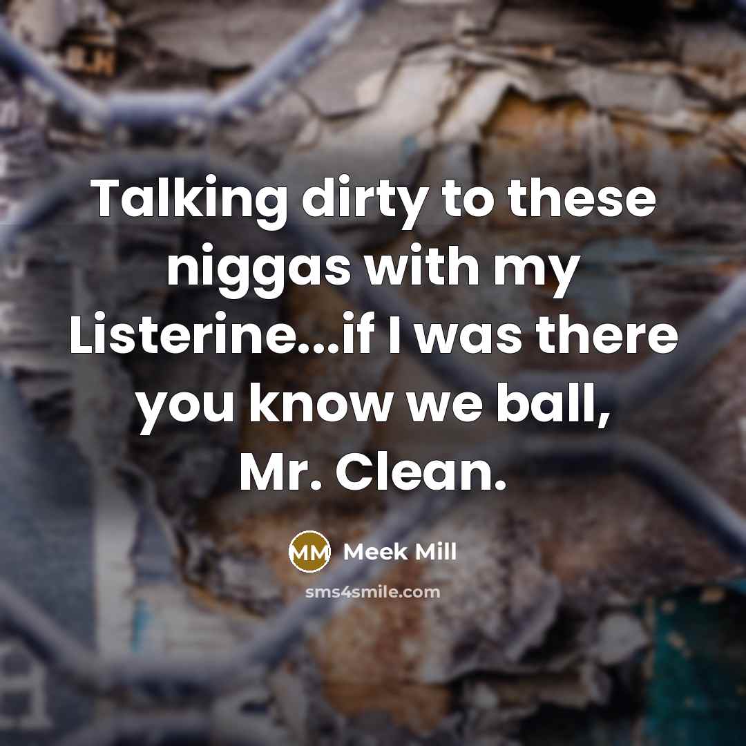 “Talking dirty to these niggas with my Listerine...if I was…” quote by Meek Mill