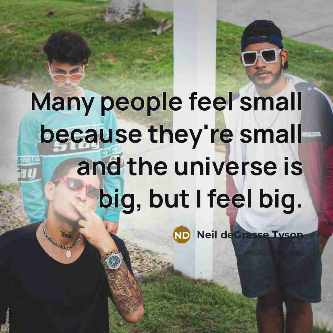 “Many people feel small because they're small and the universe…” quote by Neil deGrasse Tyson