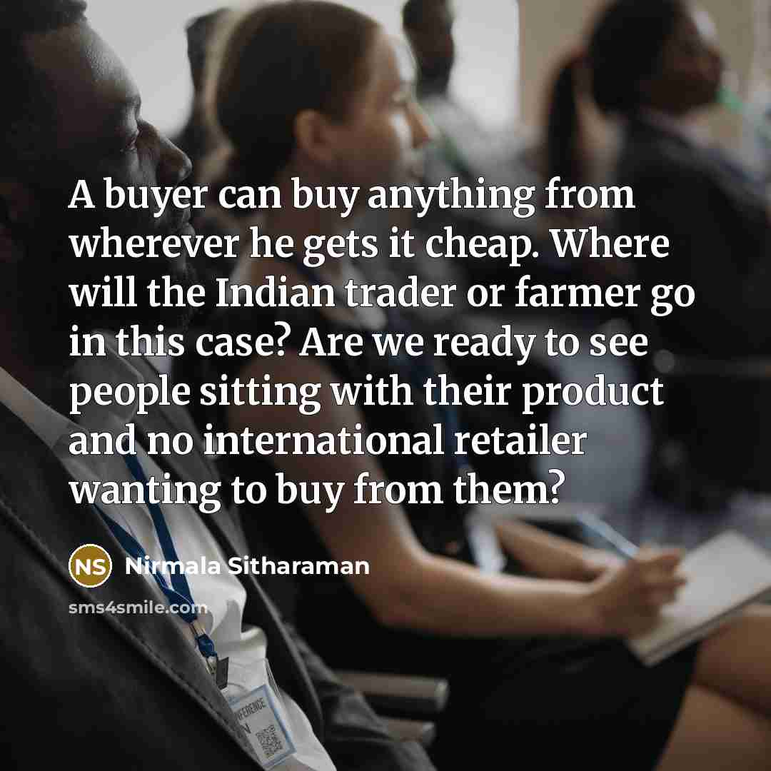 “A buyer can buy anything from wherever he gets it…” quote by Nirmala Sitharaman