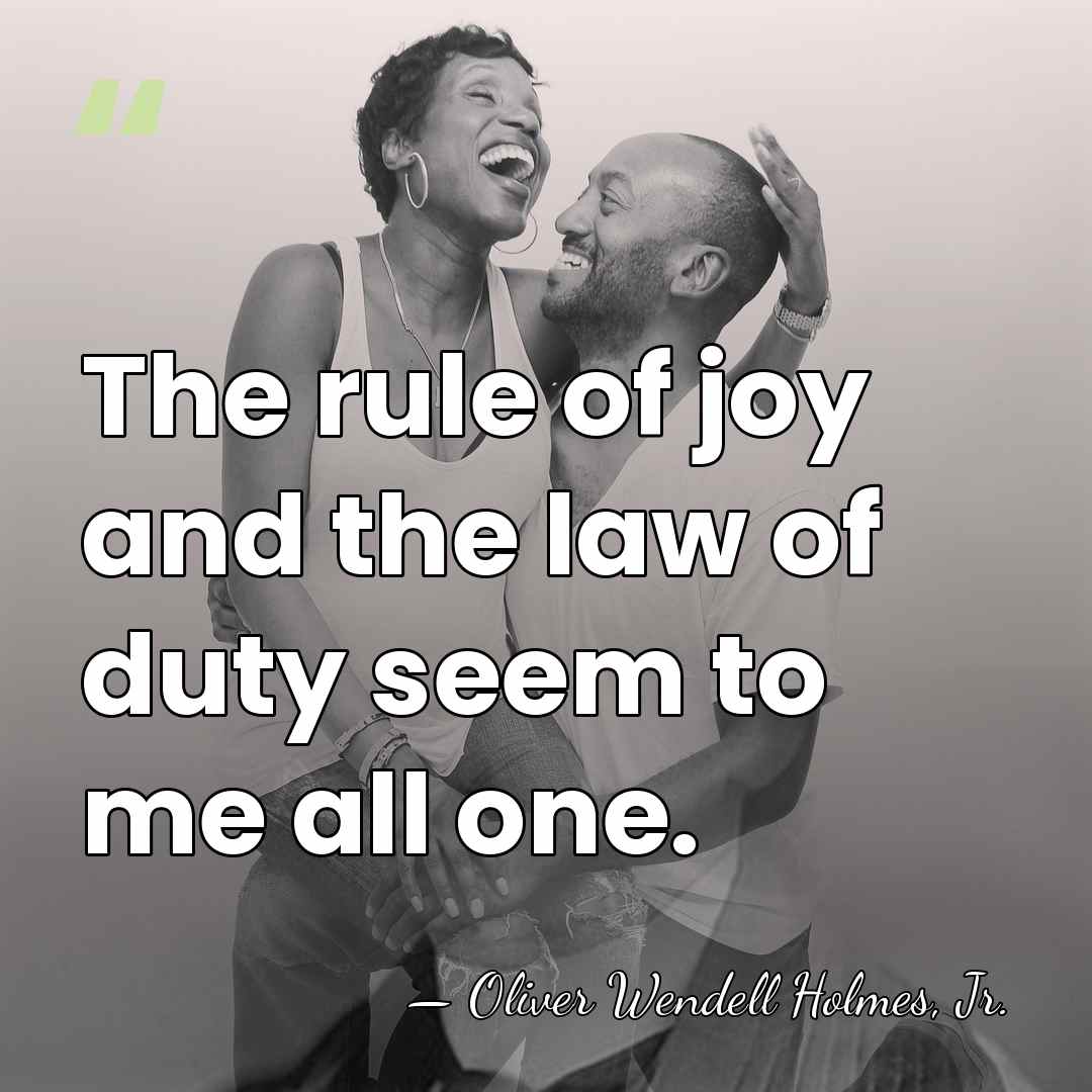 The rule of joy and the law of duty seem to me&hellip; - Oliver Wendell Holmes, Jr.