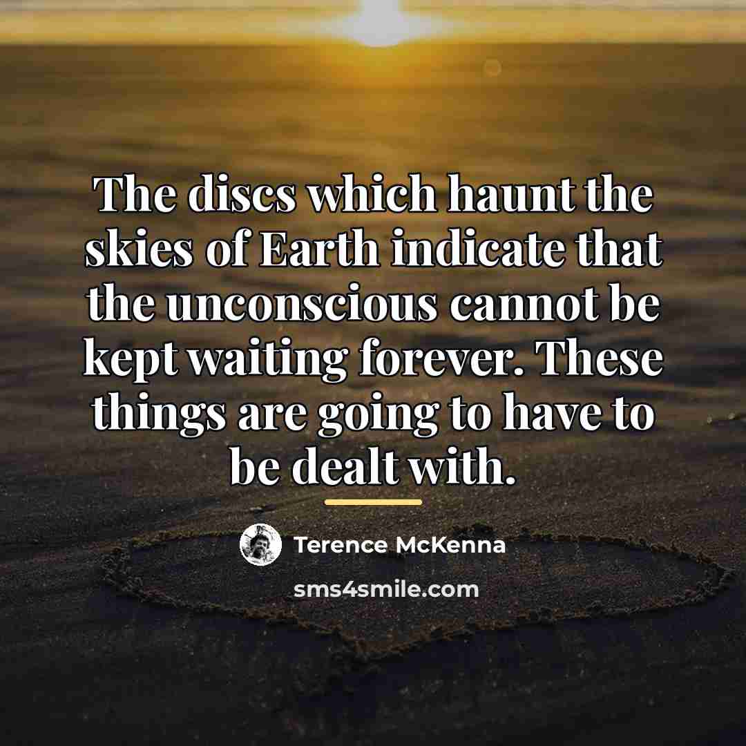 “The discs which haunt the skies of Earth indicate that…” quote by Terence McKenna