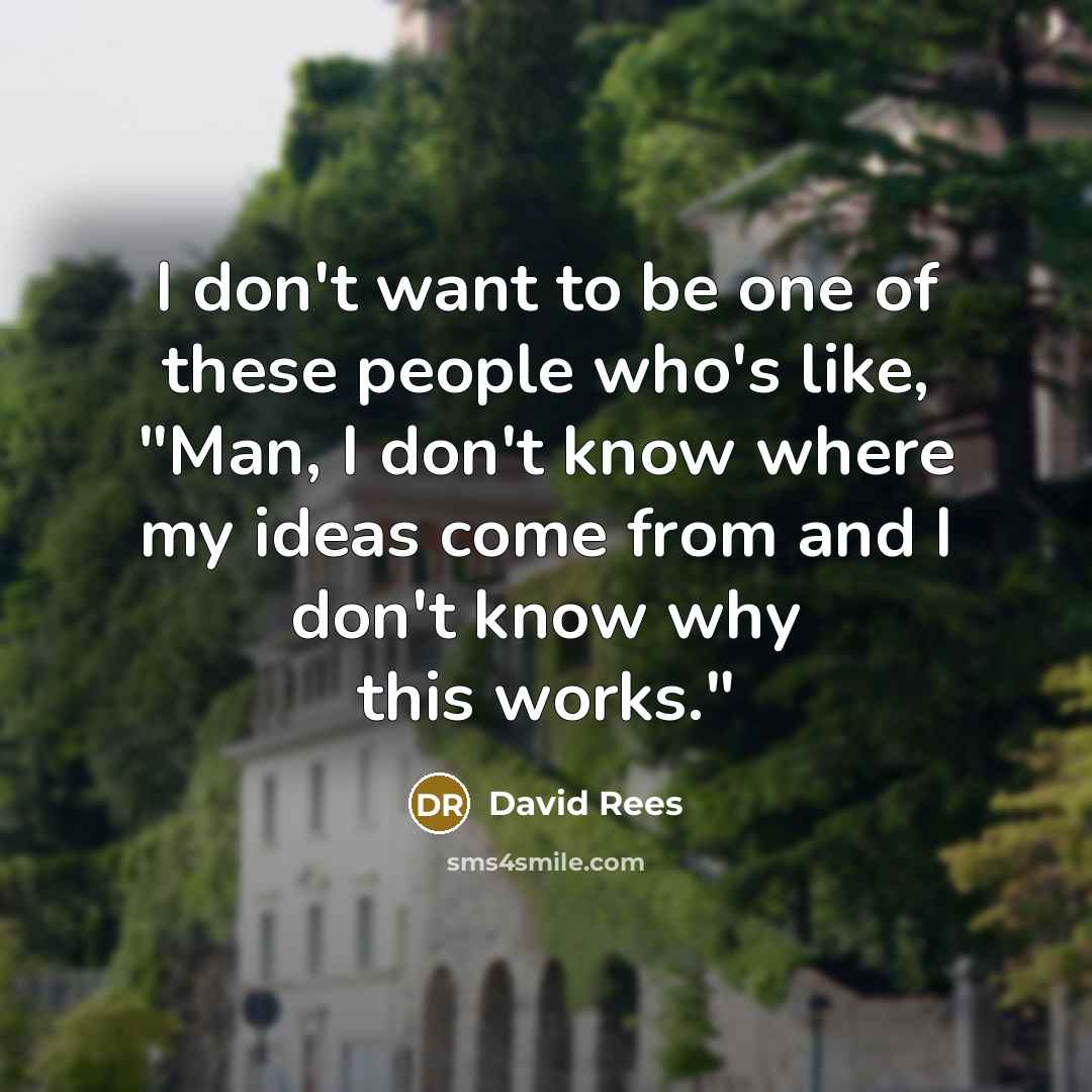 “I don't want to be one of these people who's…” quote by David Rees