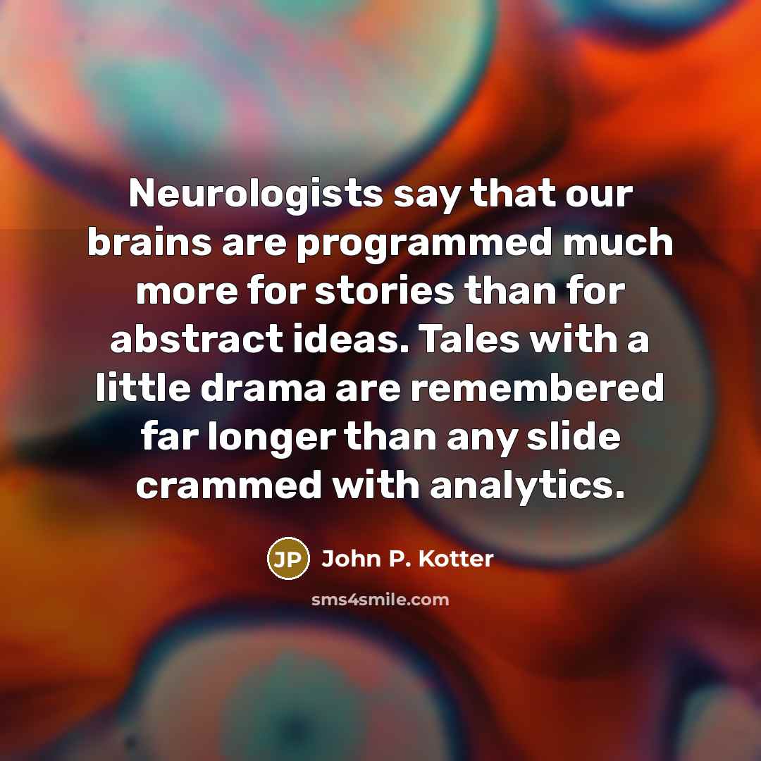 “Neurologists say that our brains are programmed much more for…” quote by John P. Kotter