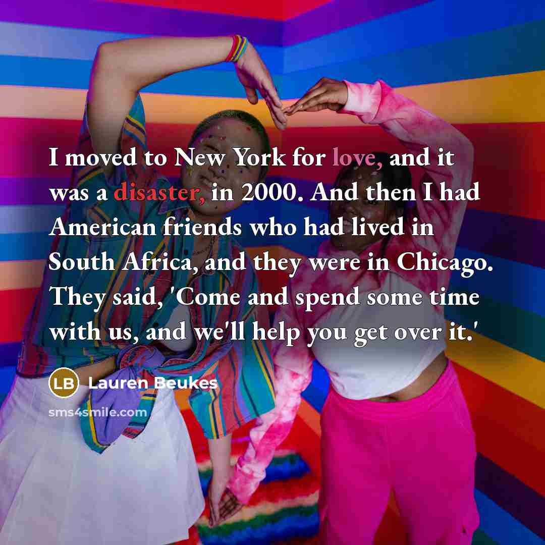 “I moved to New York for love, and it was…” quote by Lauren Beukes