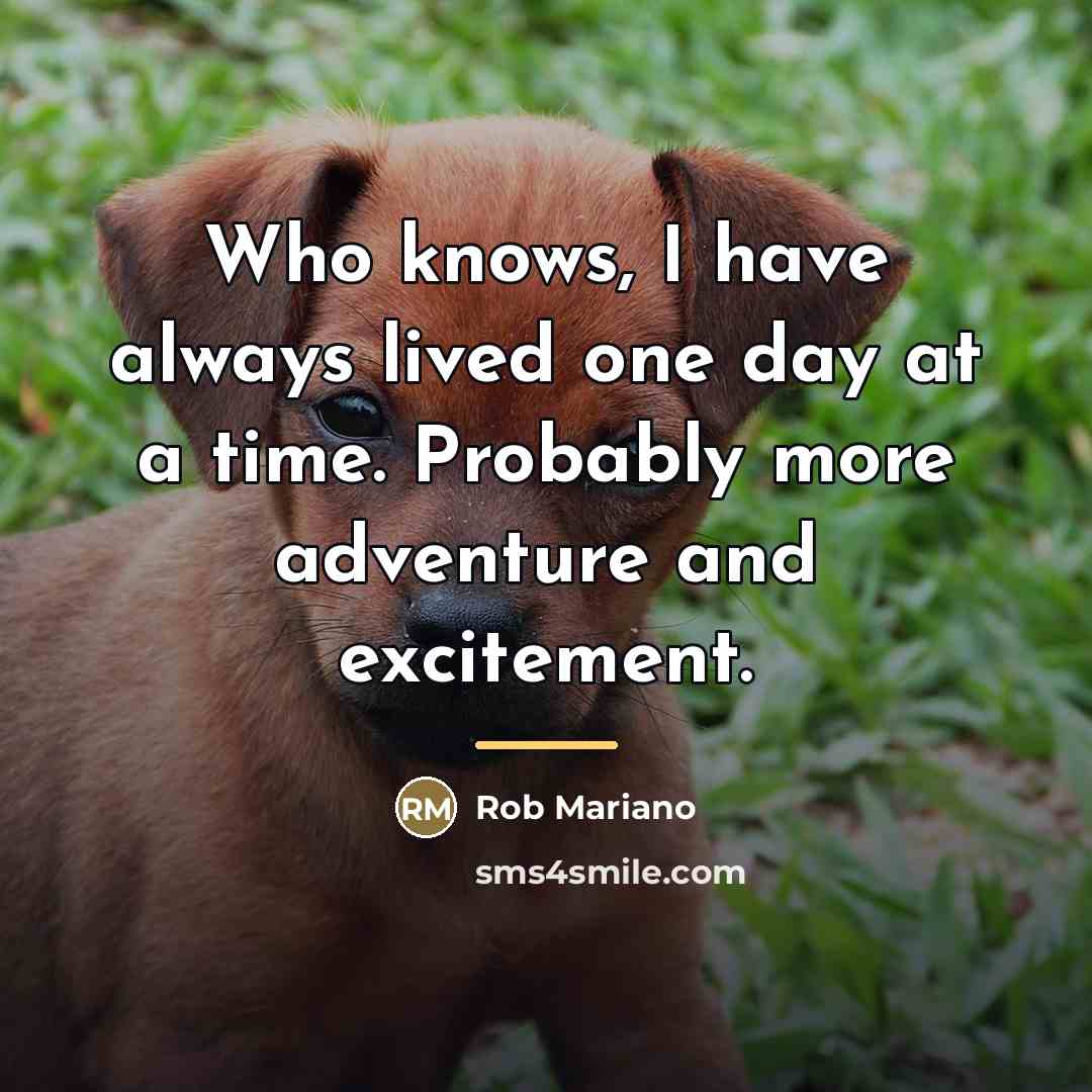 “Who knows, I have always lived one day at a…” quote by Rob Mariano