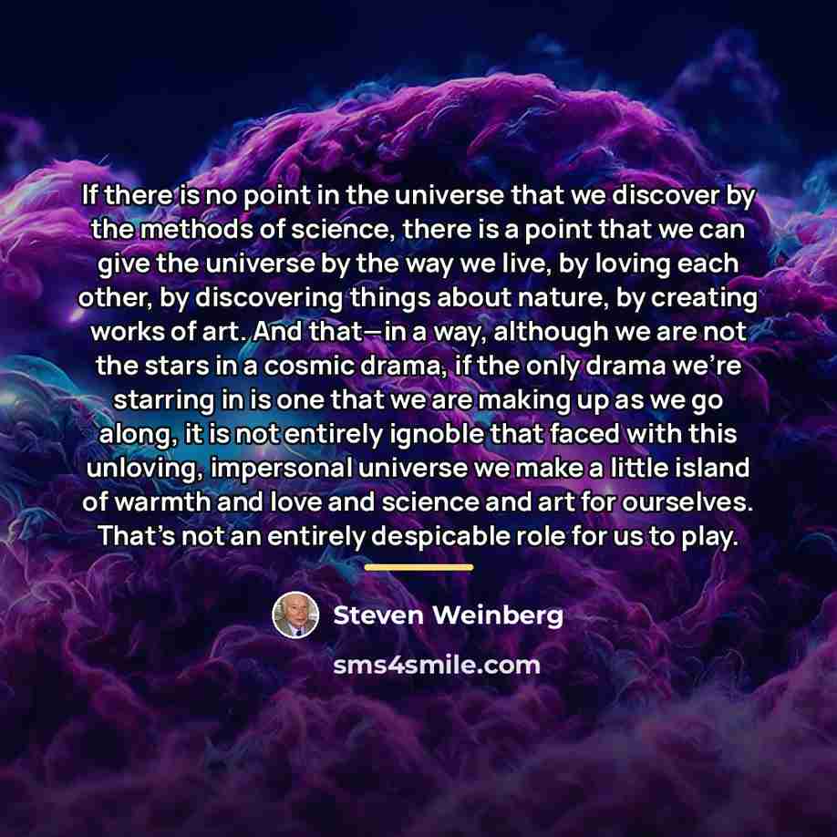 “If there is no point in the universe that we…” quote by Steven Weinberg