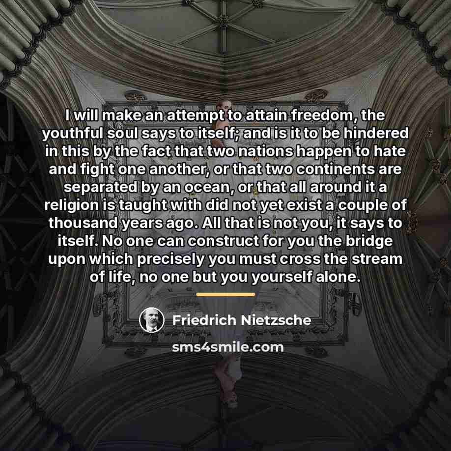 “I will make an attempt to attain freedom, the youthful…” quote by Friedrich Nietzsche