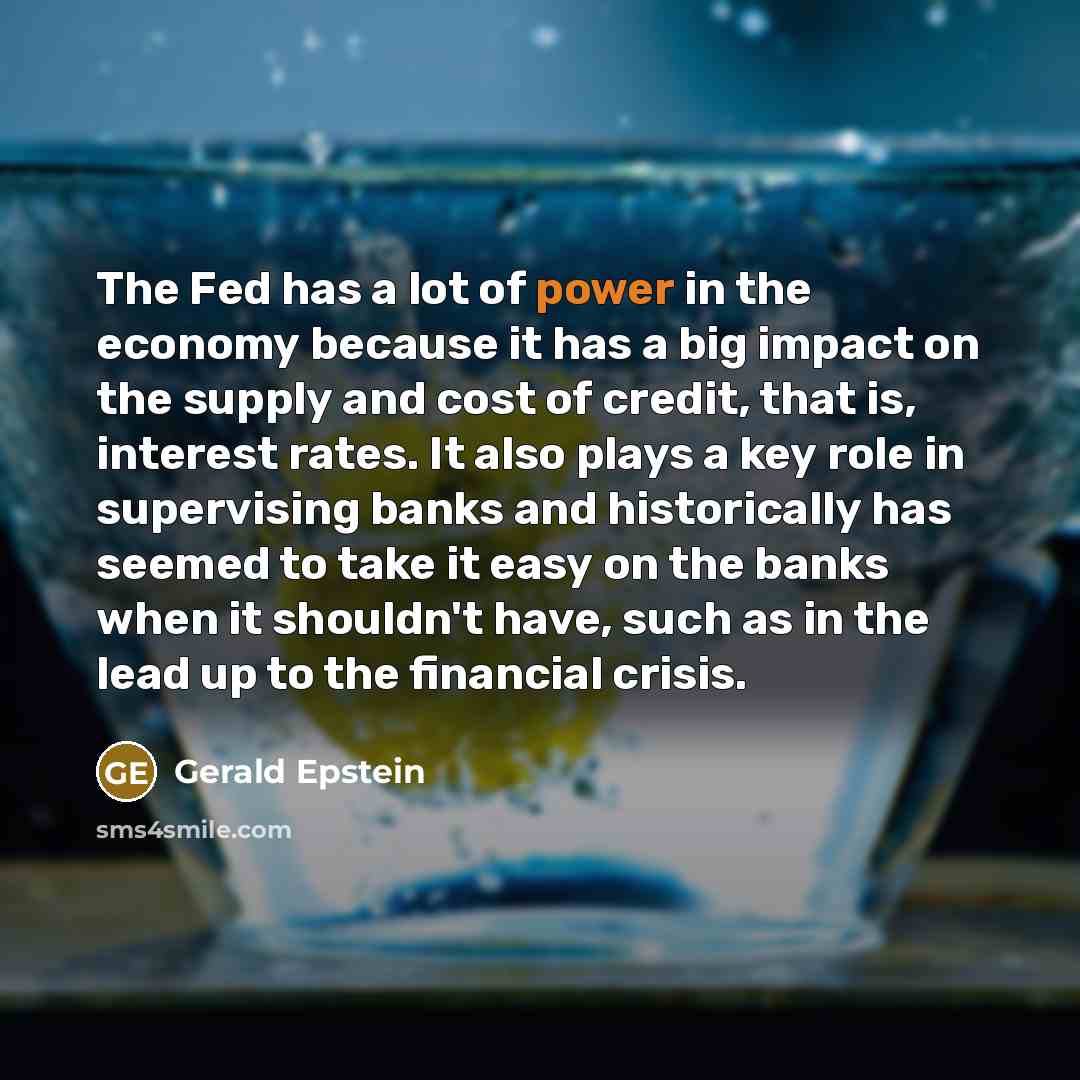 “The Fed has a lot of power in the economy…” quote by Gerald Epstein