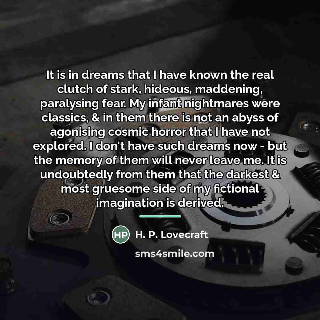“It is in dreams that I have known the real…” quote by H. P. Lovecraft