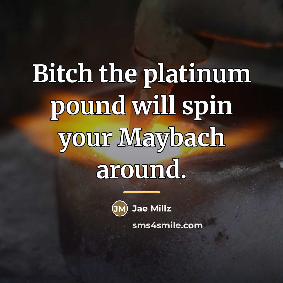 “Bitch the platinum pound will spin your Maybach around.…” quote by Jae Millz