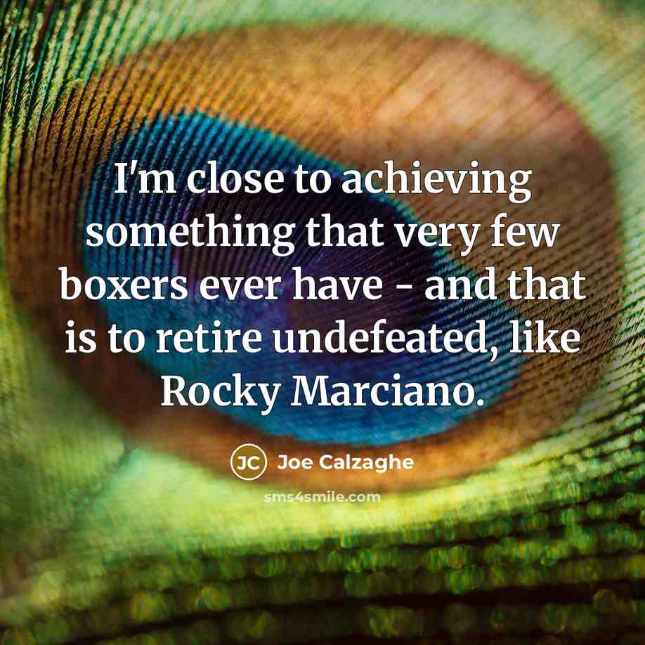 “I'm close to achieving something that very few boxers ever…” quote by Joe Calzaghe
