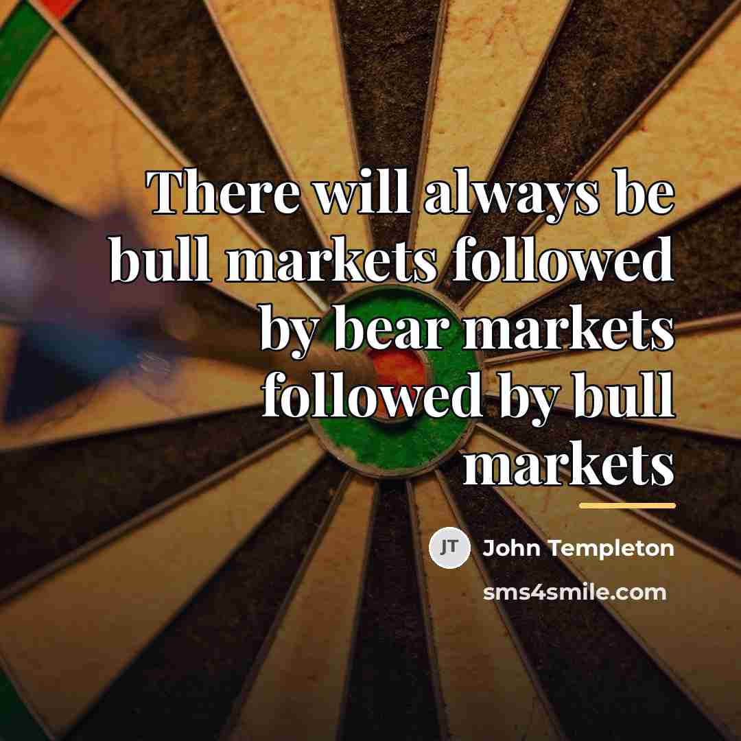 “There will always be bull markets followed by bear markets…” quote by John Templeton