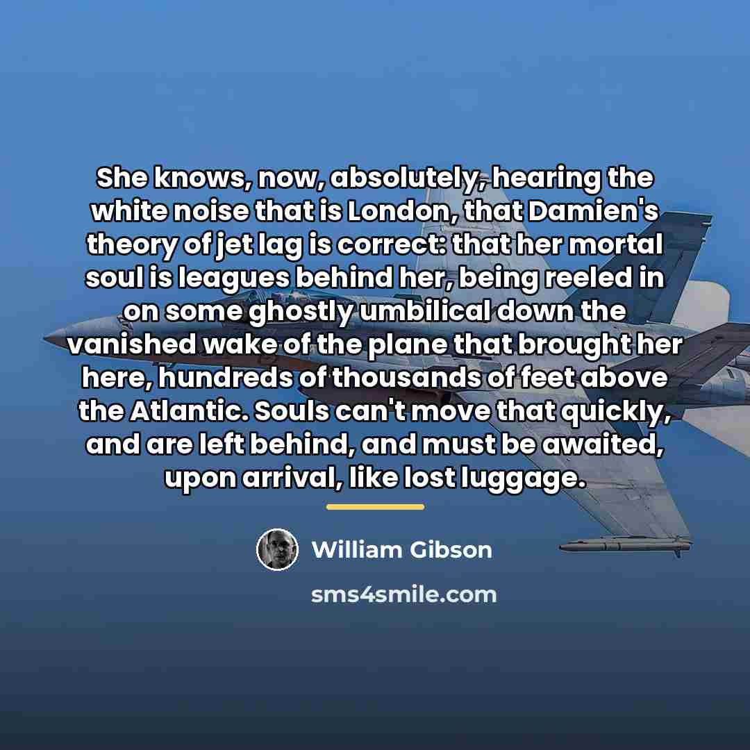 “She knows, now, absolutely, hearing the white noise that is…” quote by William Gibson