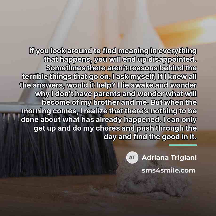 “If you look around to find meaning in everything that…” quote by Adriana Trigiani