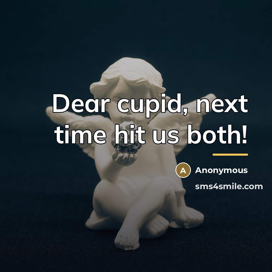 “Dear cupid, next time hit us both!…” quote by Anonymous