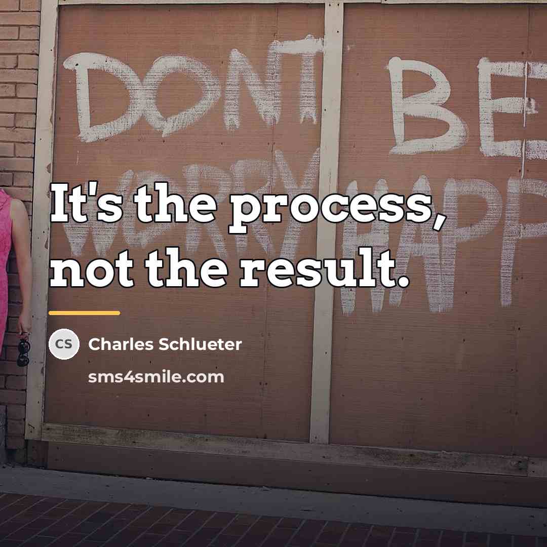 “It's the process, not the result.…” quote by Charles Schlueter