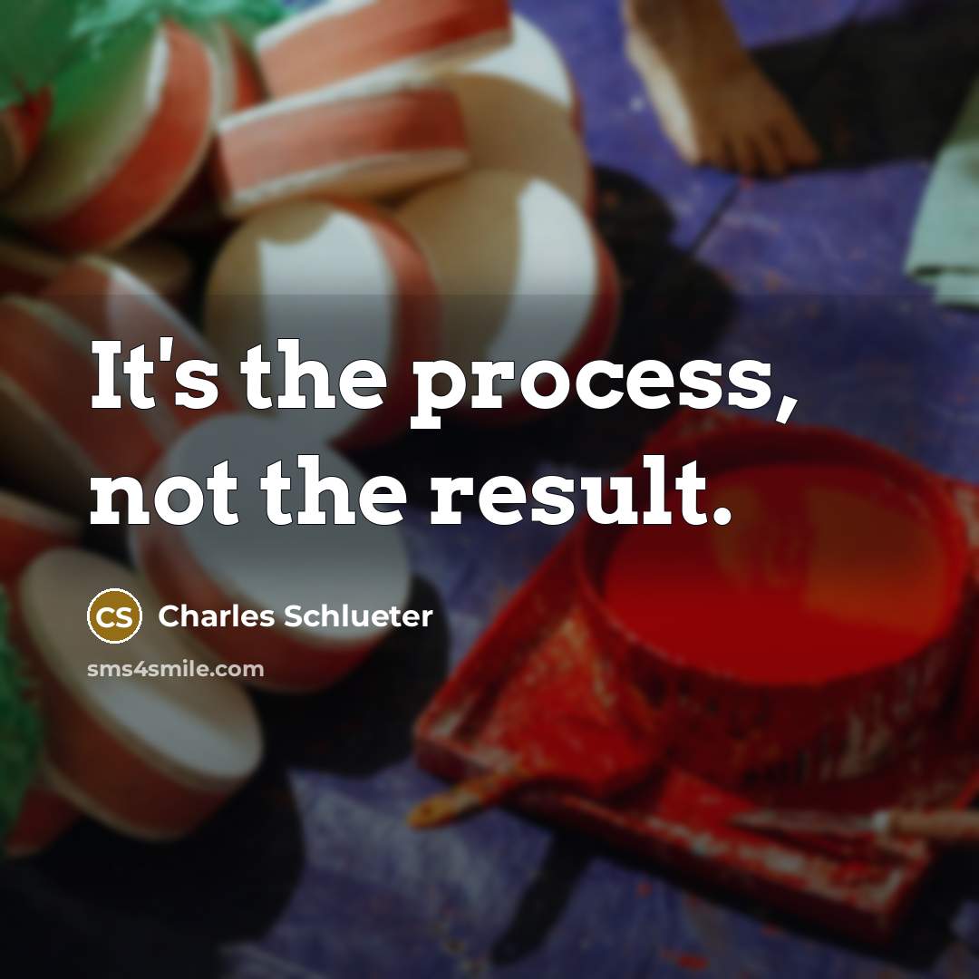 “It's the process, not the result.” quote by Charles Schlueter