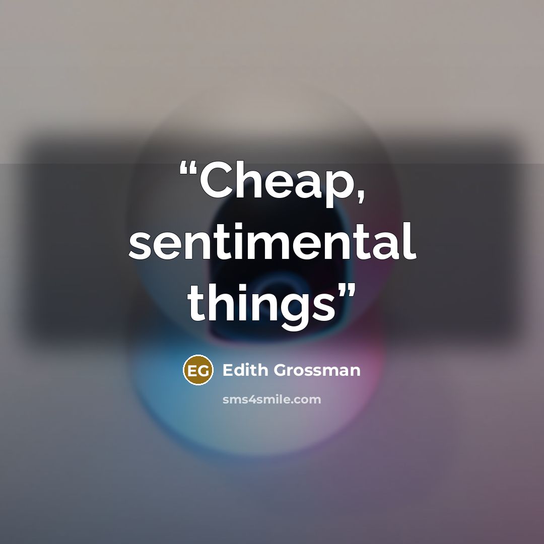“Cheap, sentimental things” quote by Edith Grossman