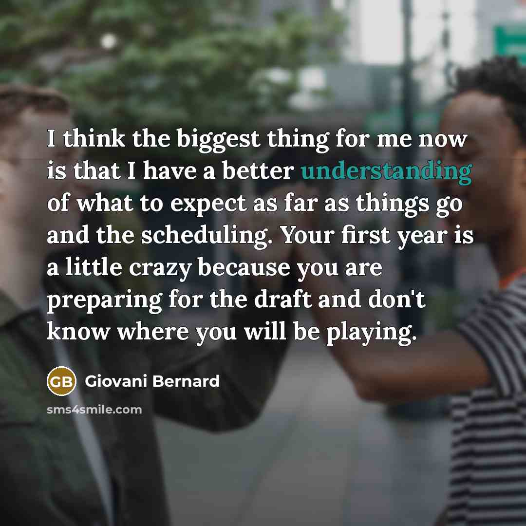 “I think the biggest thing for me now is that…” quote by Giovani Bernard